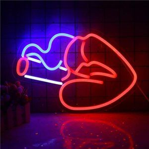 Bright VIVID Neon LED Lips Smoking Bright Red USB Powered Unique Design